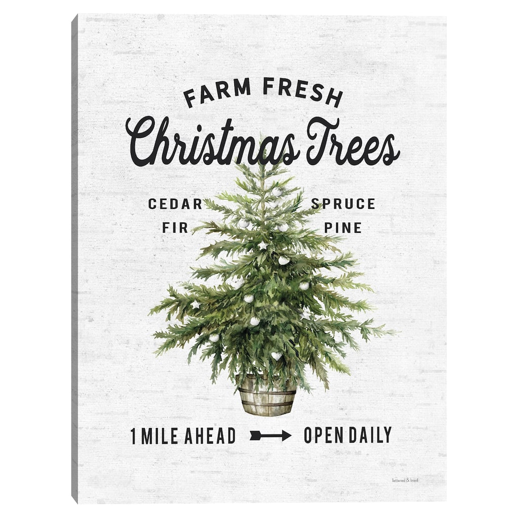 Farm Fresh Christmas Trees I by Lettered & Lined Canvas Art Print