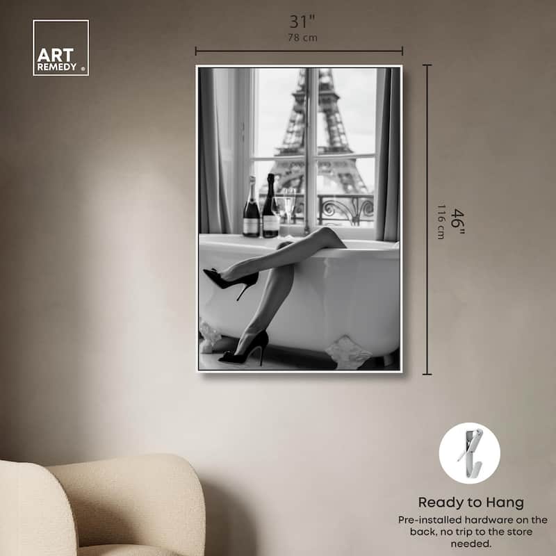 Bathtub Sit Back Glam Canvas by Art Remedy