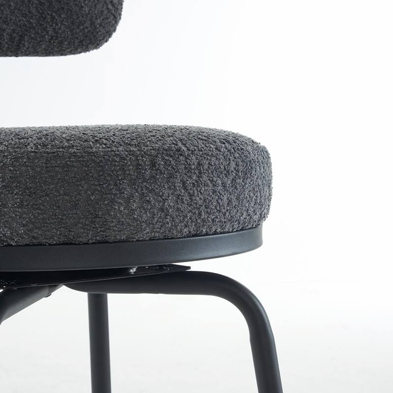 Modern Swivel Bar Stools Set of 2, Boucle Upholstered Counter Height Bar Chairs