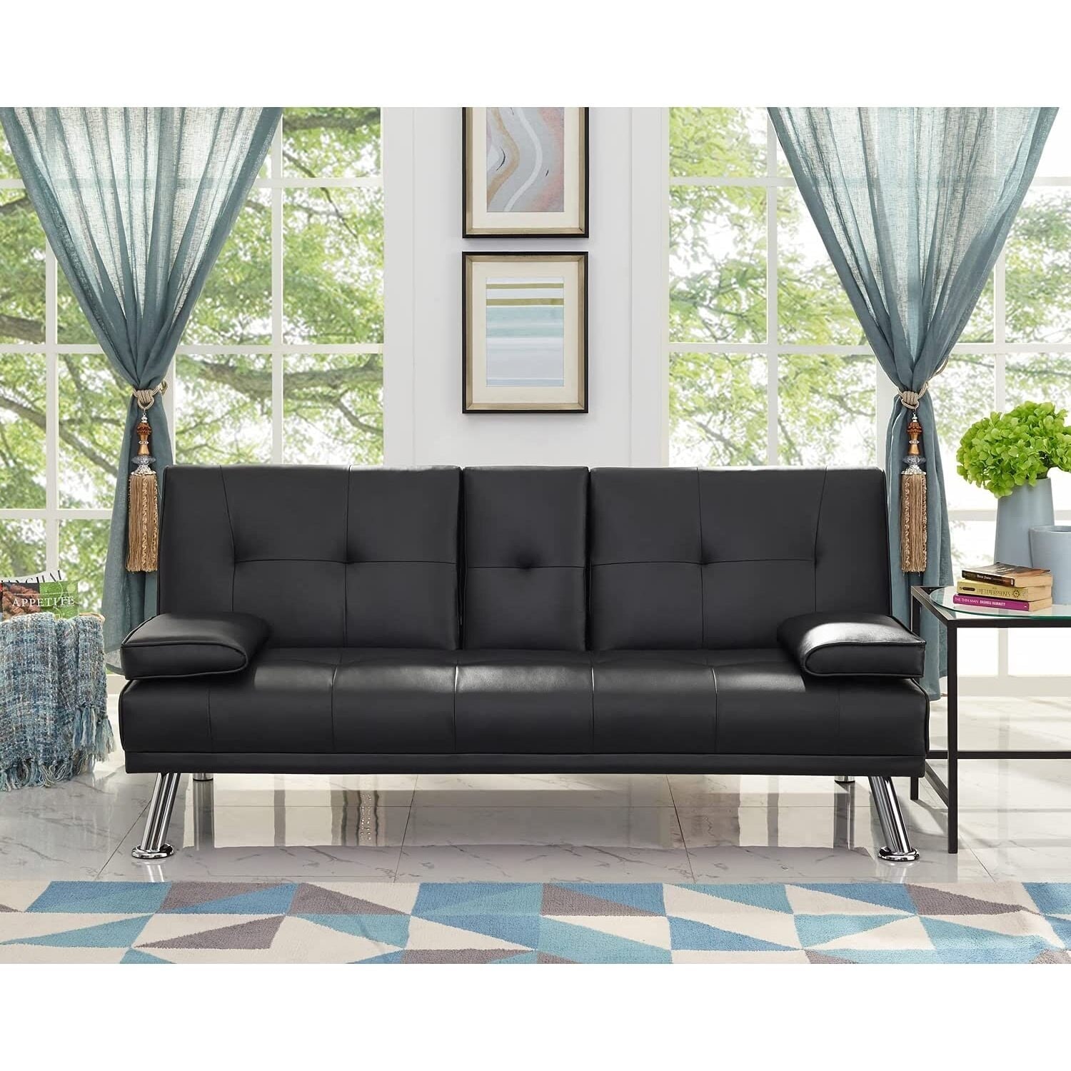 Small black futon shop