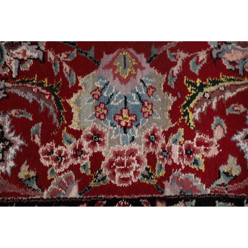 Floral Black Aubusson Chinese Area Rug Hand-Knotted Wool Carpet - 8'3"x 10'0"