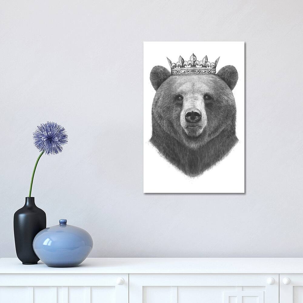 iCanvas "King Bear" by Valeriya Korenkova Canvas Print