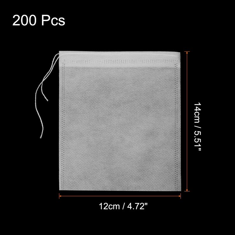 200 Pcs Disposable Tea Bags for Loose Leaf Tea, Tea Filter Bags - White - 5.5" x 4.7"