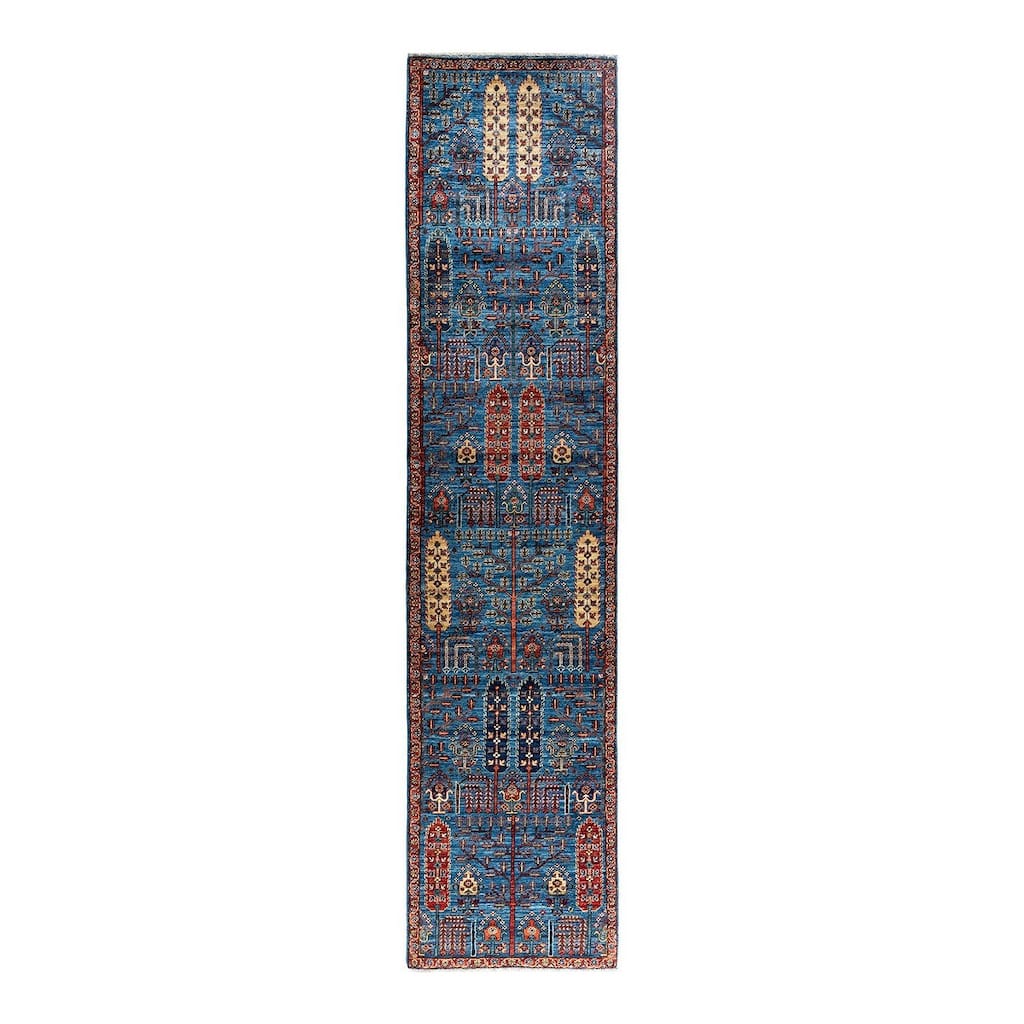 Serapi One-of-a-Kind Hand-Knotted Runner Rug - Light Blue, 2' 9" x 11' 10" - 2' 9" x 11' 10"