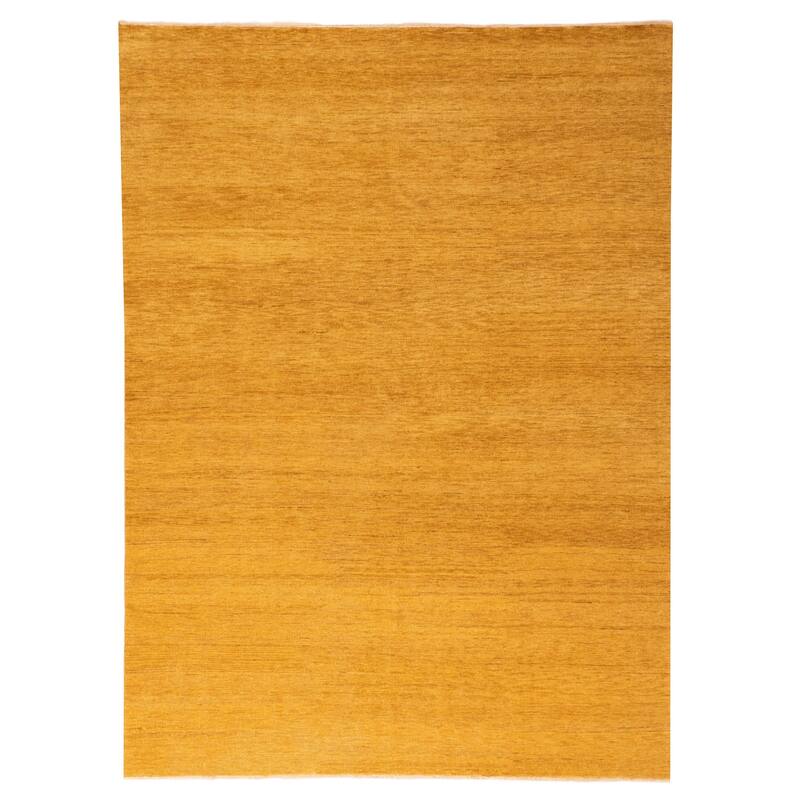 ECARPETGALLERY Hand-knotted Pak Finest Gabbeh Dark Gold Wool Rug - 9'0 x 12'2
