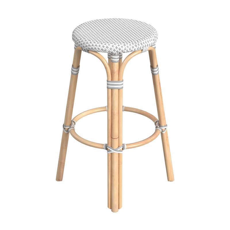 Tobias Rattan Round Bar Stool