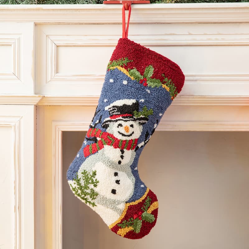 Glitzhome 19"L Hooked Snowman or Santa Christmas Stocking