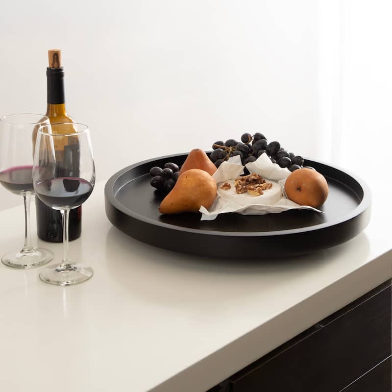 Kate and Laurel Halsey Round Lazy Susan Tray