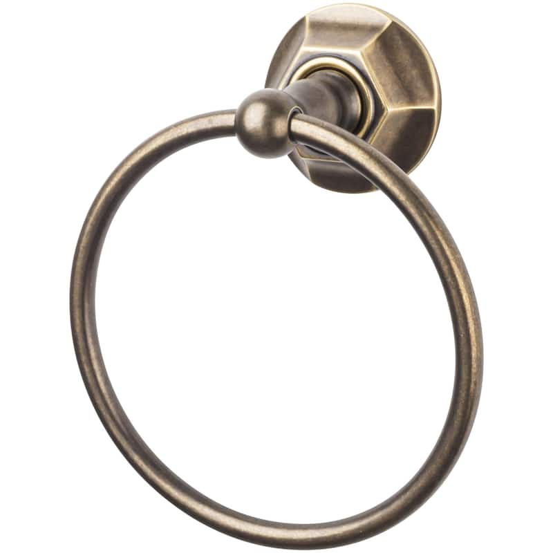 Top Knobs Edwardian Bath Towel Ring Hex Backplate - German Bronze