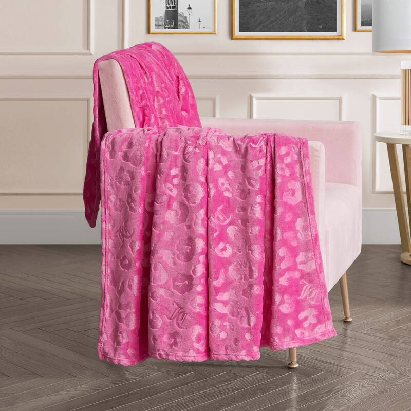 Juicy Couture 60"x70" Embossed Plush Throw Blankets