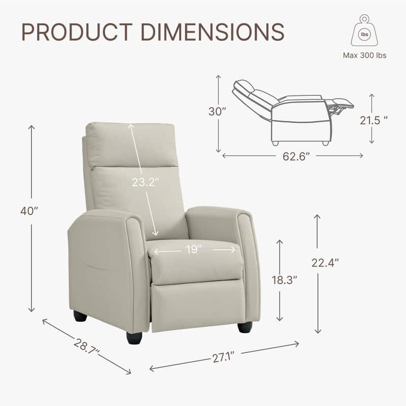 Andrea Recliner Chair with LED Lights, Heating & Massage