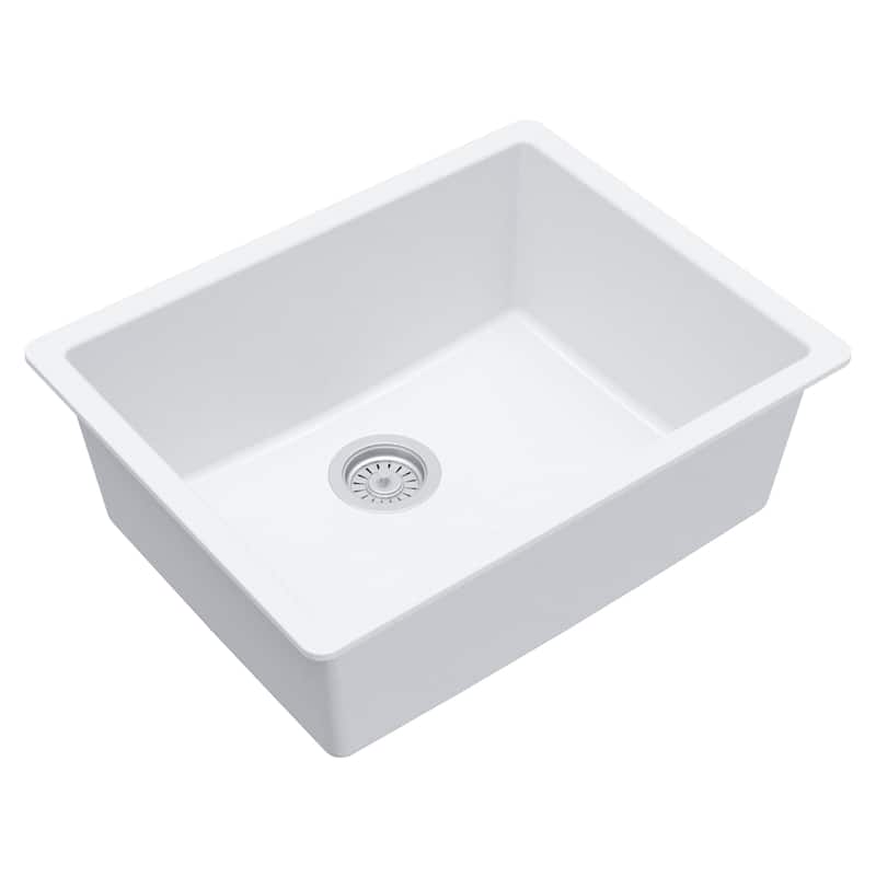 Karran Undermount 24.38 in Single Bowl Quartz Kitchen Sink