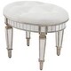 preview thumbnail 1 of 6, Garbo Mirrored Vanity Stool Silver - Small