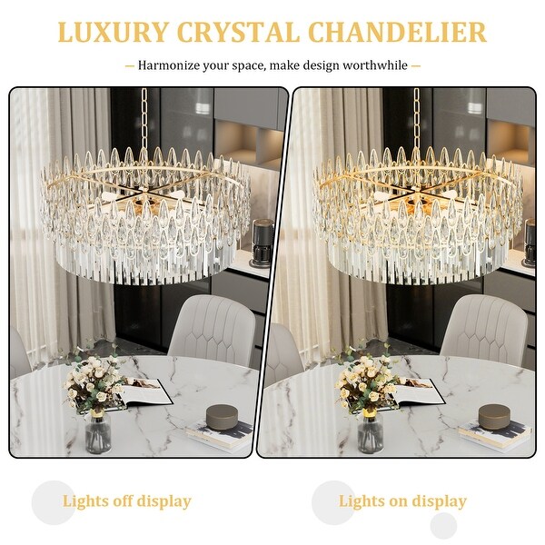 K9 Crystal Raindrop Chandelier Pendant Light w LED Lights Ceiling Lamps S L