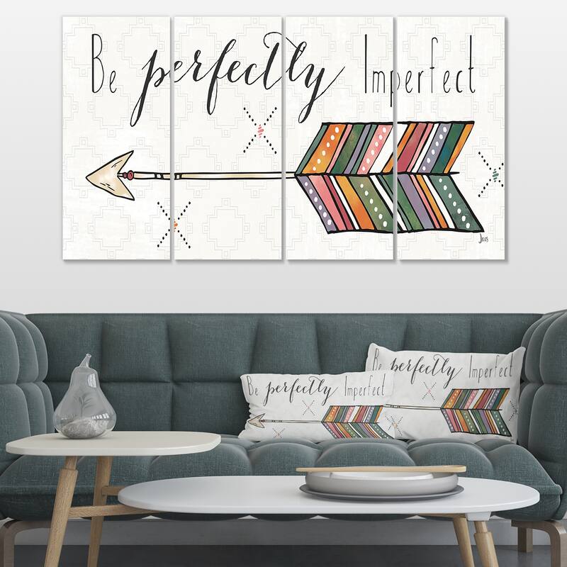 Designart "Be perfectly imperfect Boho Arrow I" Bohemian & Eclectic Canvas Art
