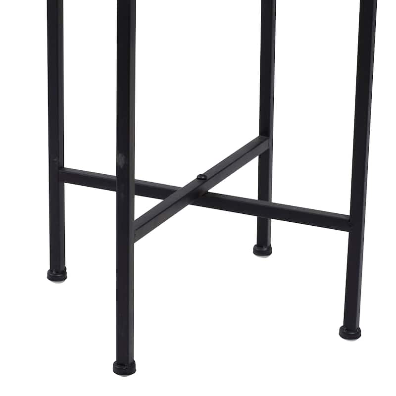 Black Iron Metal Modern Contemporary Planter on metal stand