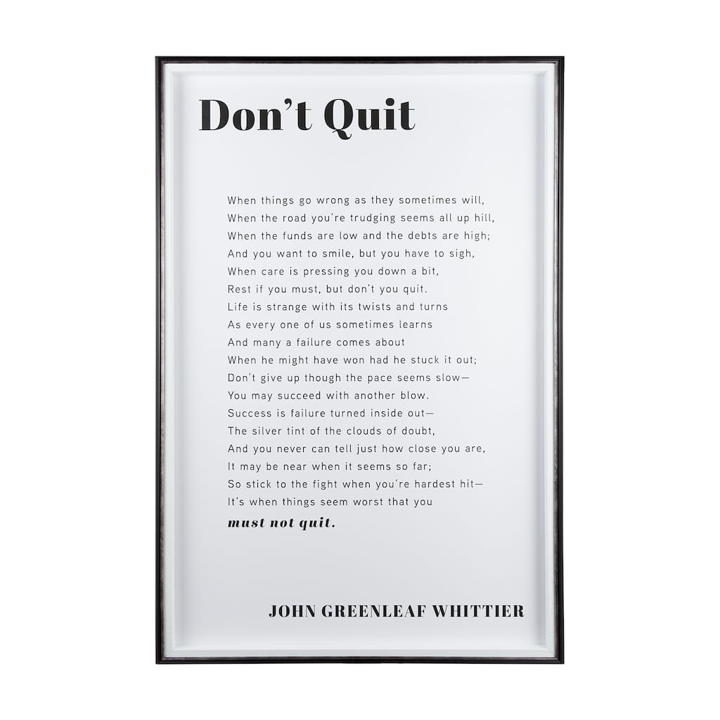 Don't Quit Framed Art Print