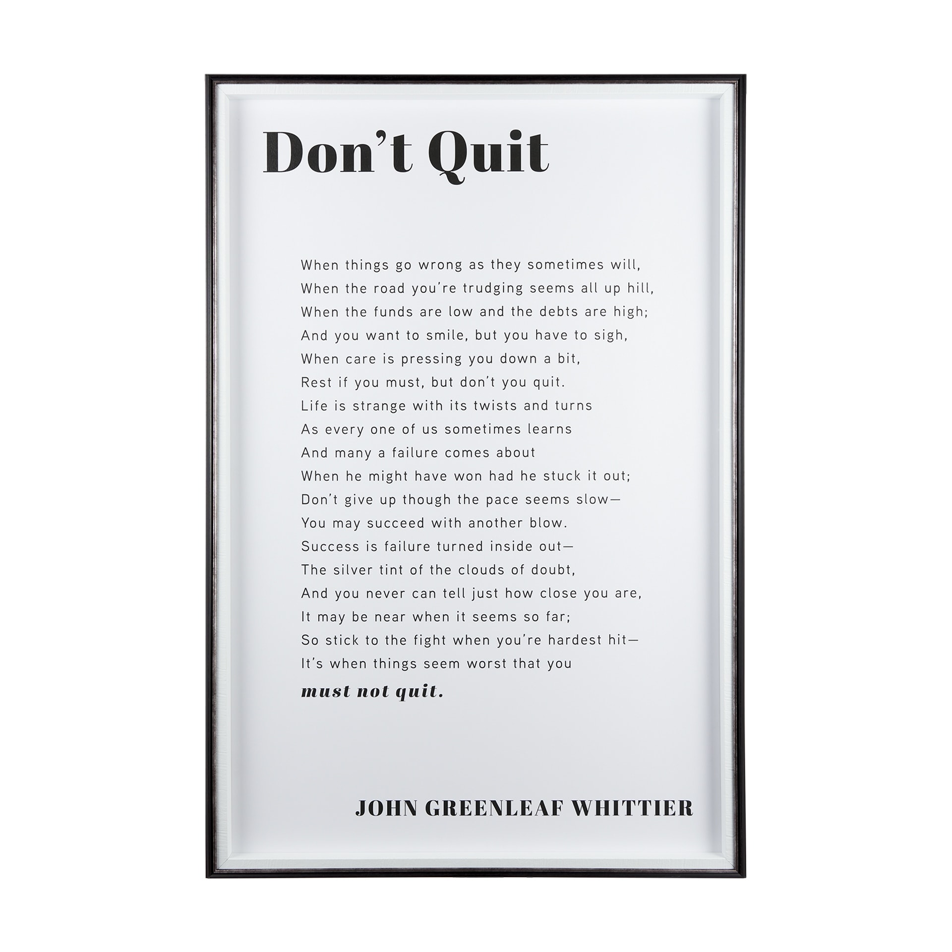Don't Quit by Mercana Studio a Framed Art Print Matted under Glass