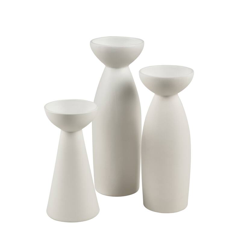 Elk Home Vickers White Earthenware 4 Inch Wide Vase