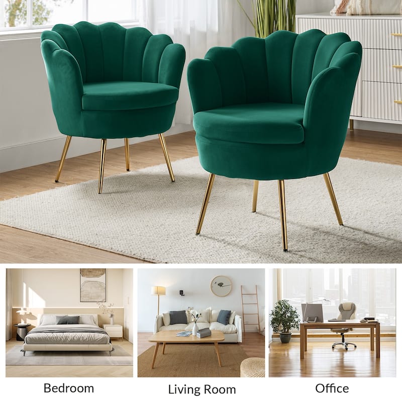 Xabier Cute Modern Upholstered Barrel Chair Accent Chair with Tufted Back by HULALA HOME