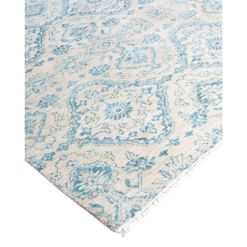 Ikat One-of-a-Kind Hand-Knotted Area Rug, Gray - 9' 0" x 10' 2"