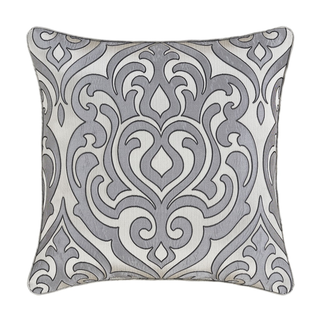 J. Queen New York Bolero Pewter 20" Square Decorative Throw Pillow
