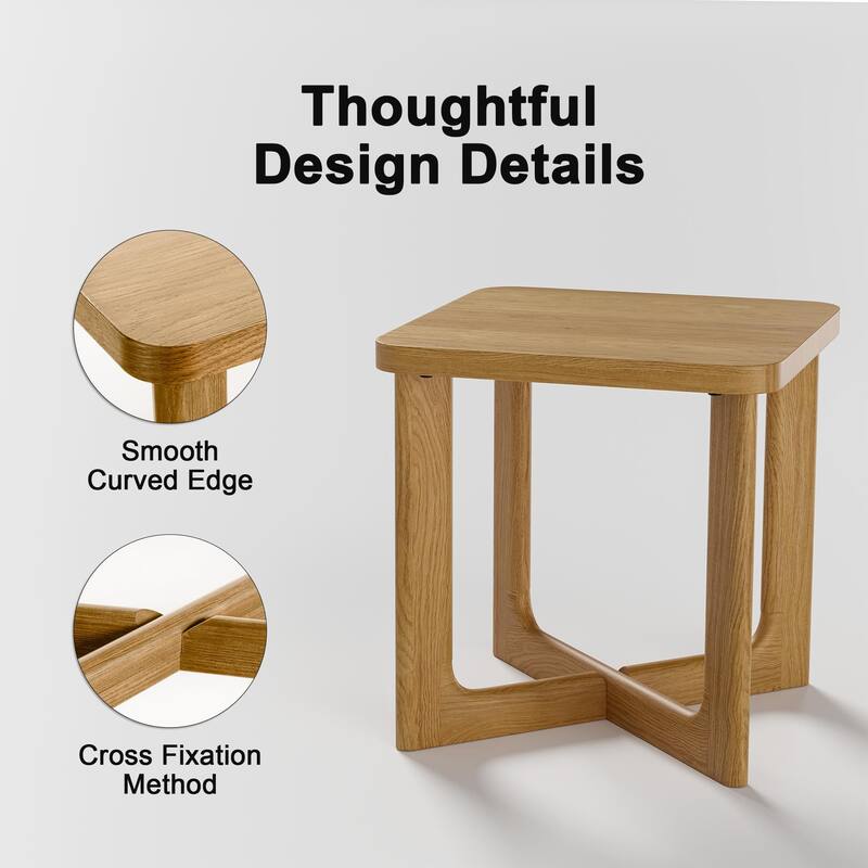 Solid Wood Side Table End Table 24'' - 24*24