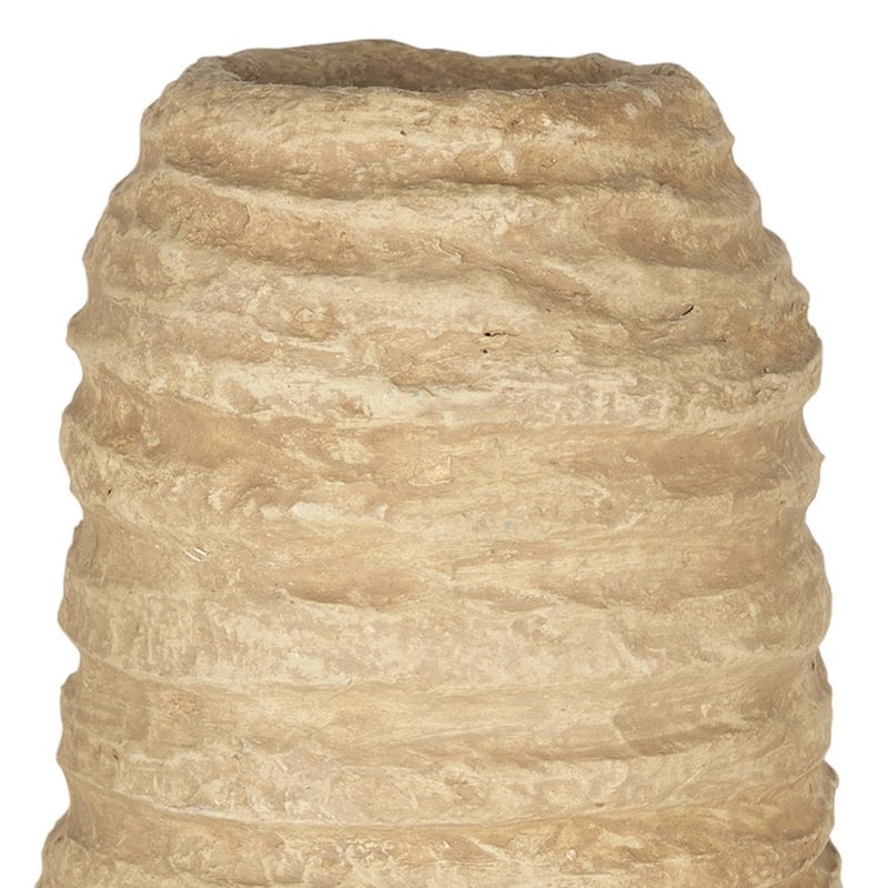 18" Beige Paper Mache Table Vase - 8.00