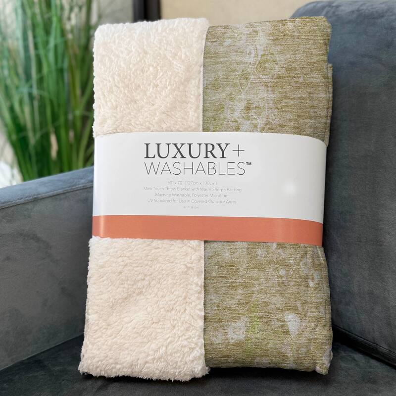 Premium Machine Washable Abstract Flow Sherpa Throw Blanket