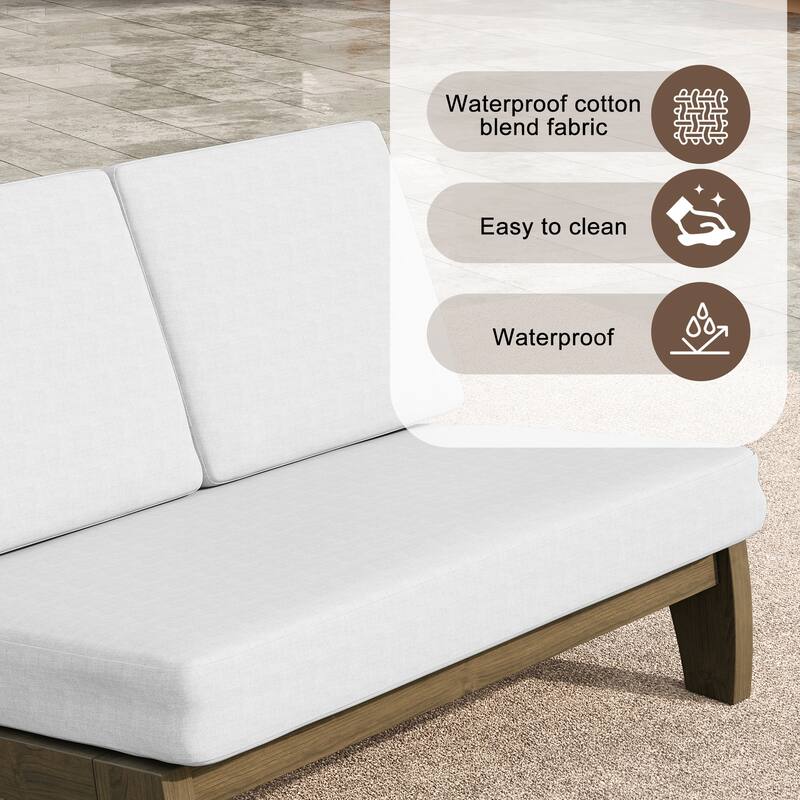 Outdoor Acacia Wood Patio Furniture Set - 4 Piece All Weather Conversation Set