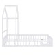preview thumbnail 36 of 47, Twin Size Wooden Floor Bed with Fence Railings and Detachable Headboard, Kids Dress Up Rack, Playhouse Frame