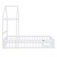 preview thumbnail 4 of 15, White Twin Size Wooden Floor Bed with Fence and Detachable Headboard for Kids