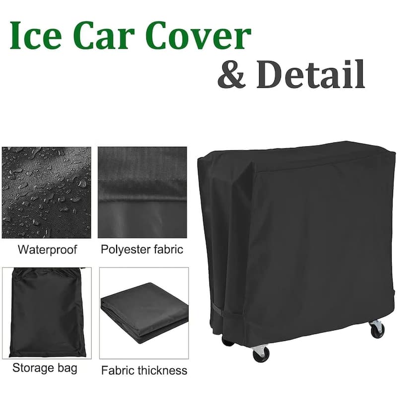 Waterproof Rolling Cooler Cover for 65-80 Quart Ice Chest - Patio Party Cart Protector - 34"Lx19"Wx31"H