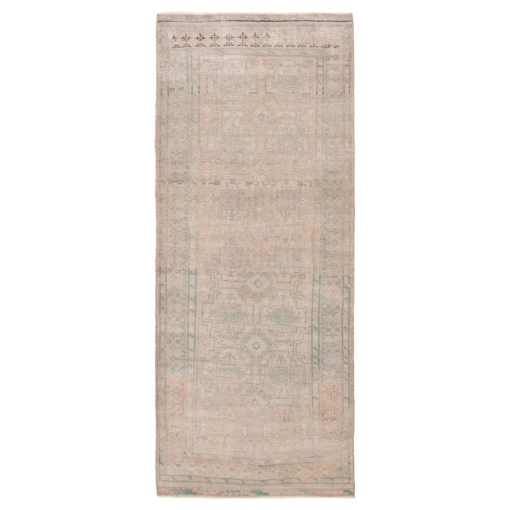 ECARPETGALLERY Hand-knotted Antalya Vintage Beige Wool Rug - 3'9 x 9'4