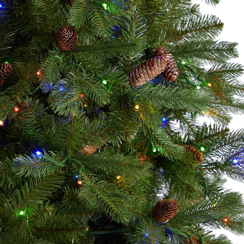 10' Fraser Fir Artificial Christmas Tree with 780 Multicolor LED Lights and 2327 Bendable Branches