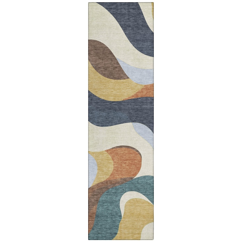Machine Washable Indoor/Outdoor Casual Contemporary Chantille Rug