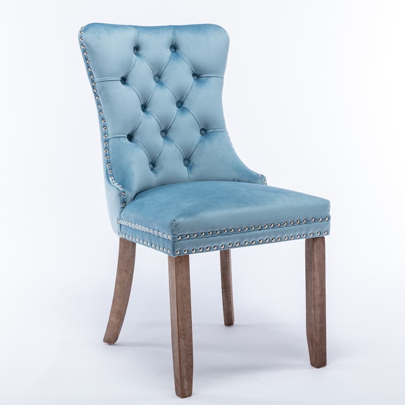Tufted Solid Wood Velvet Upholstered Dining Chair