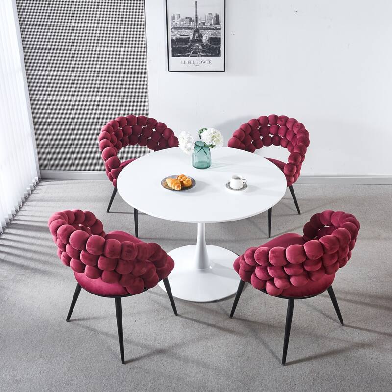 Modern Fabric Chairs with Gold Legs (Set of 2)