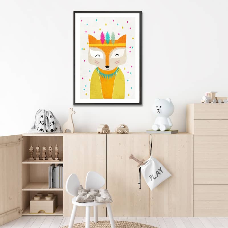Kids Framed Art Print The Rainmaker by Treechild - Multi-Color