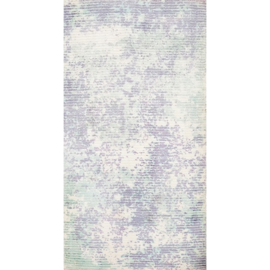 Hand Knotted Oriental Viscose Silk Carpet Modern All-Over Purples Abstract Area Rug - 4' 0'' X 2' 0''