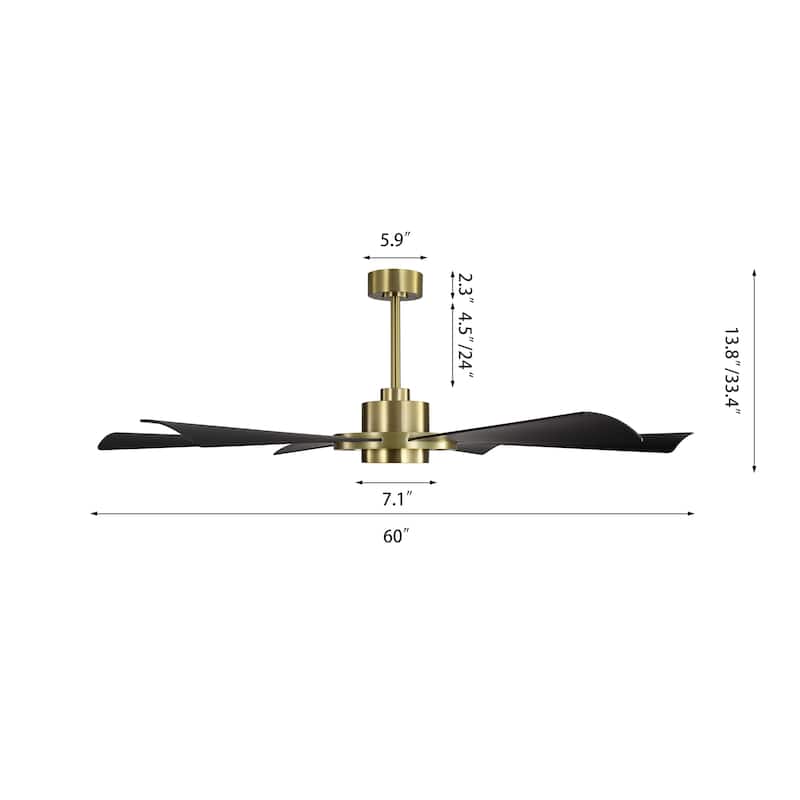 60 in. 6-Plywood Blades Indoor LED Ceiling Fan with Remote