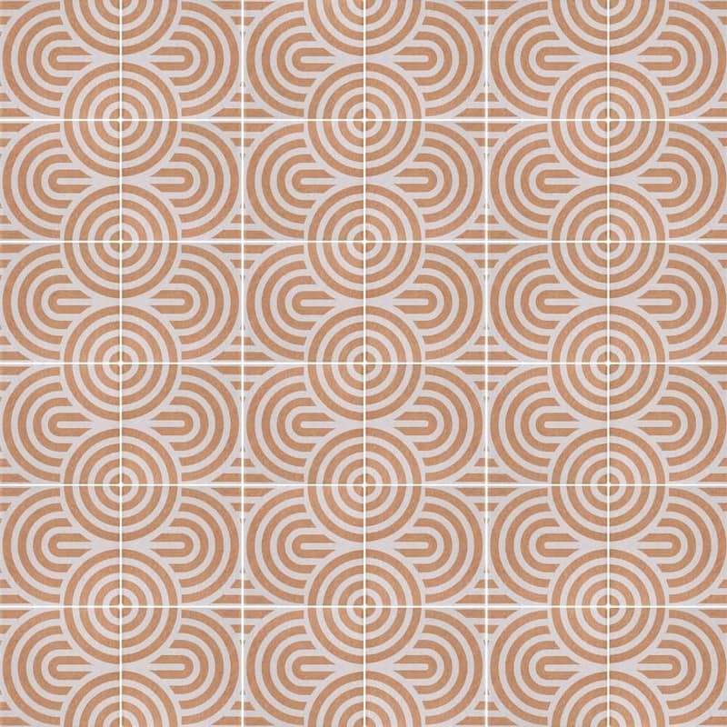 Verity Waves 8x8 Matte Porcelain Encaustic Tile - Floor, Wall, Backsplash
