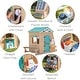 preview thumbnail 3 of 15, Teamson Kids Agnes Wooden Playhouse with Garden Window, Fixed Bench & Flower Boxes, Tan