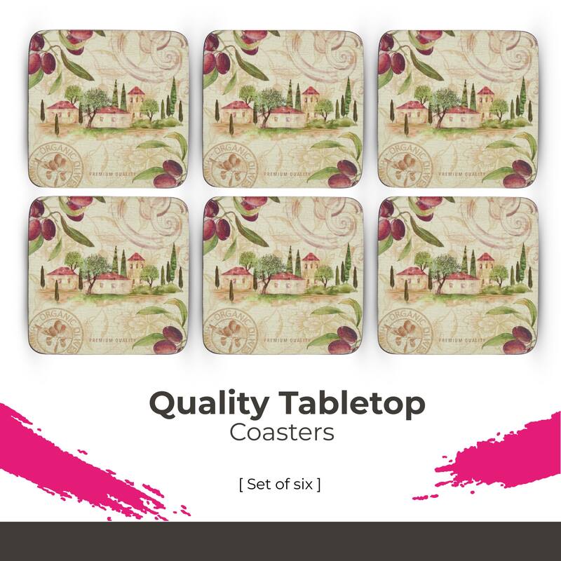 Portmeirion Olive Orchard Coasters, Set of 6