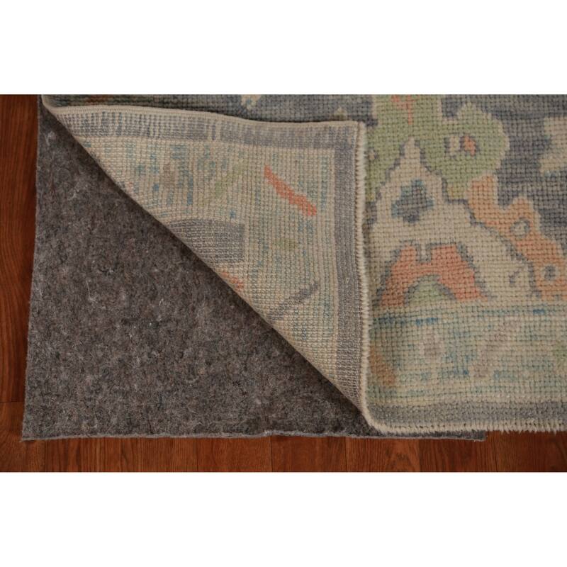 Hand Knotted Oriental 100% Wool Carpet Transitional Geometric Navy Blue & Blues Oushak Runner Rug - 9' 6'' X 2' 11''