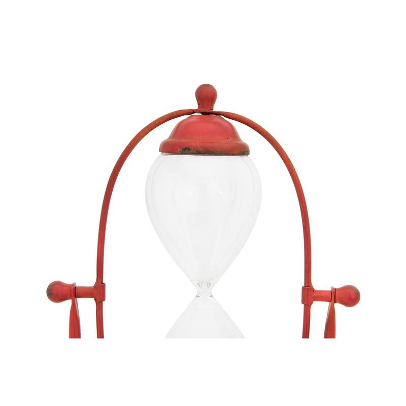 Decorative Metal Hourglass with White Sand