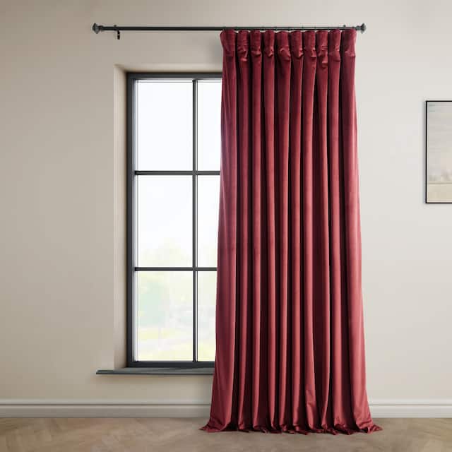 Exclusive Fabrics Heritage Plush Velvet Sing Curtain (1 Panel) - Cinema Red - 100 X 84