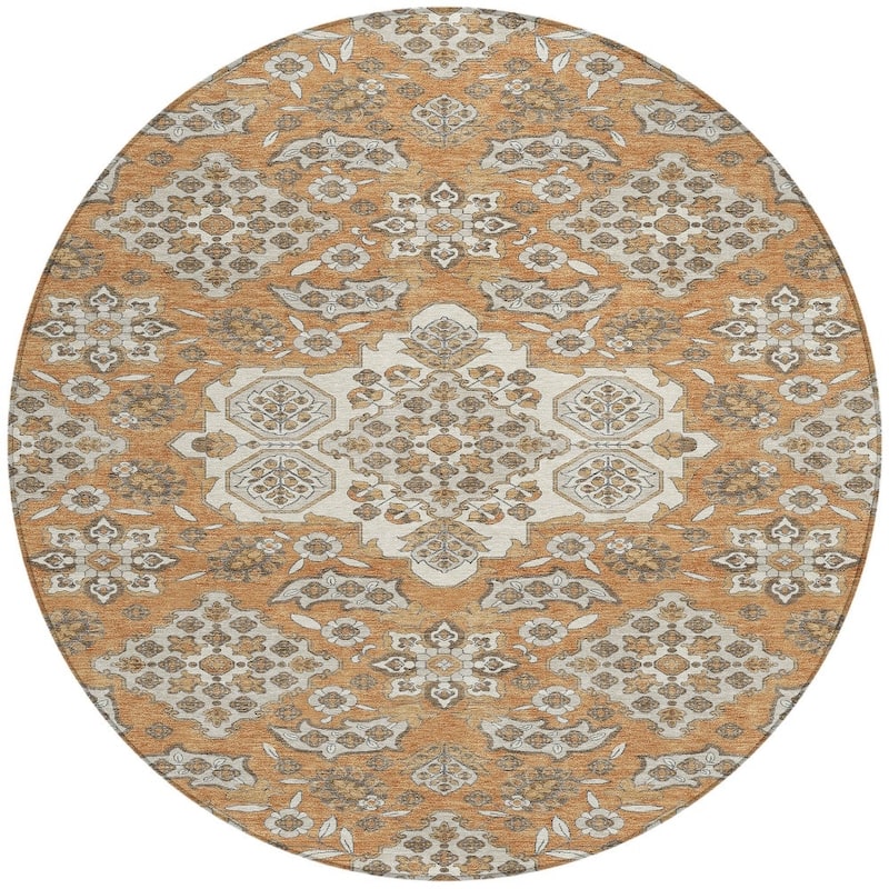 HomeRoots Medallion Traditional Rectangle Outdoor Rug