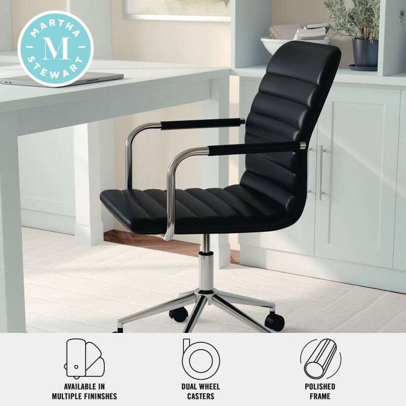 Martha Stewart Upholstered Swivel Office Chair