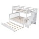 preview thumbnail 20 of 41, Twin-Over-Full Bunk Bed with Twin size Trundle, Storage and Guard Rail, for Adults